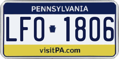 PA license plate LFO1806
