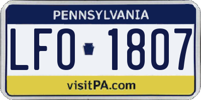 PA license plate LFO1807
