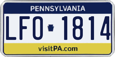 PA license plate LFO1814