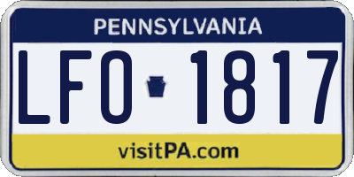 PA license plate LFO1817