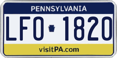 PA license plate LFO1820