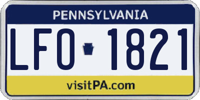 PA license plate LFO1821