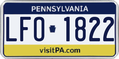PA license plate LFO1822