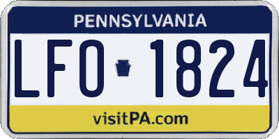 PA license plate LFO1824