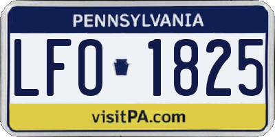 PA license plate LFO1825