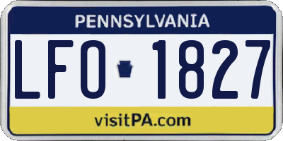 PA license plate LFO1827