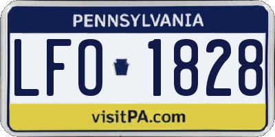 PA license plate LFO1828
