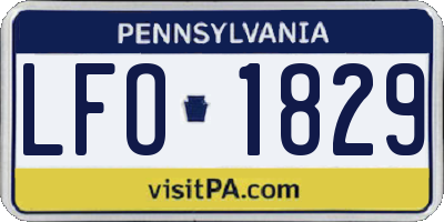 PA license plate LFO1829