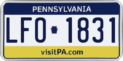 PA license plate LFO1831