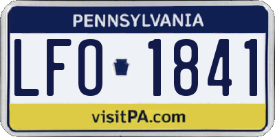 PA license plate LFO1841