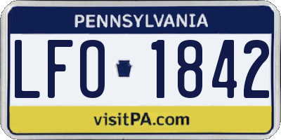 PA license plate LFO1842
