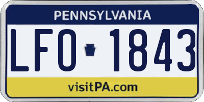 PA license plate LFO1843
