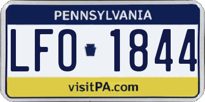 PA license plate LFO1844