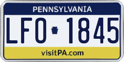 PA license plate LFO1845