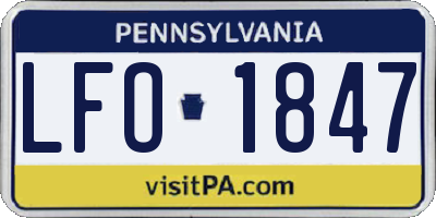 PA license plate LFO1847