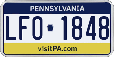 PA license plate LFO1848