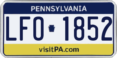PA license plate LFO1852