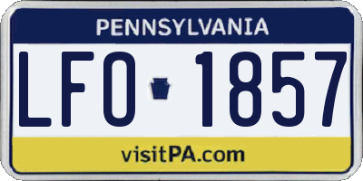 PA license plate LFO1857