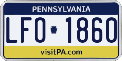 PA license plate LFO1860