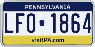 PA license plate LFO1864