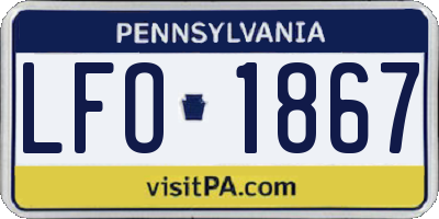 PA license plate LFO1867