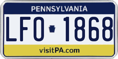 PA license plate LFO1868