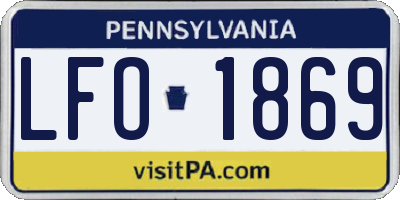 PA license plate LFO1869
