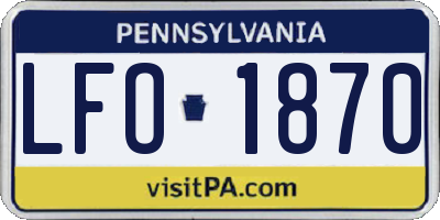 PA license plate LFO1870