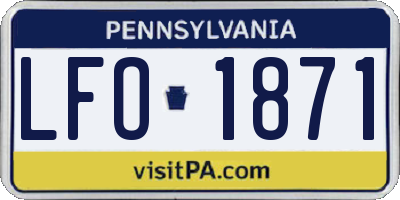 PA license plate LFO1871