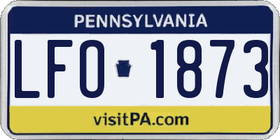 PA license plate LFO1873
