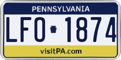 PA license plate LFO1874