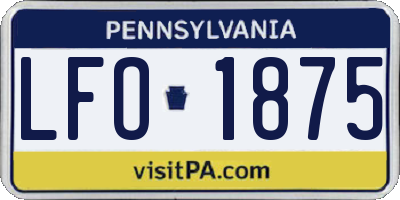 PA license plate LFO1875