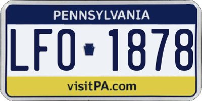 PA license plate LFO1878