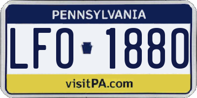 PA license plate LFO1880
