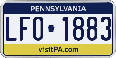PA license plate LFO1883