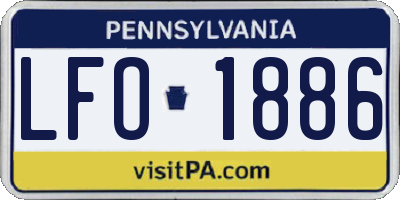 PA license plate LFO1886