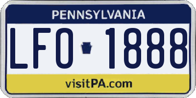 PA license plate LFO1888