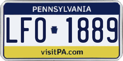 PA license plate LFO1889