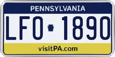 PA license plate LFO1890