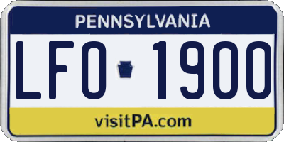 PA license plate LFO1900