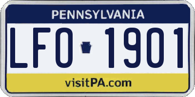 PA license plate LFO1901
