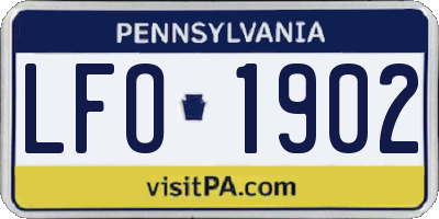 PA license plate LFO1902