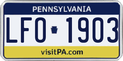 PA license plate LFO1903