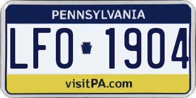 PA license plate LFO1904