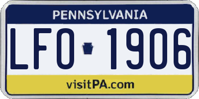 PA license plate LFO1906