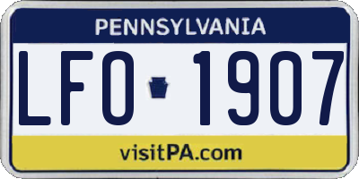 PA license plate LFO1907