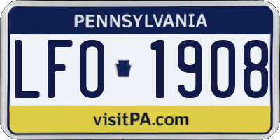 PA license plate LFO1908