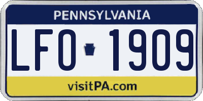 PA license plate LFO1909