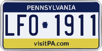 PA license plate LFO1911