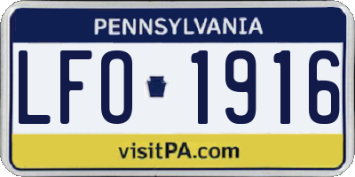 PA license plate LFO1916